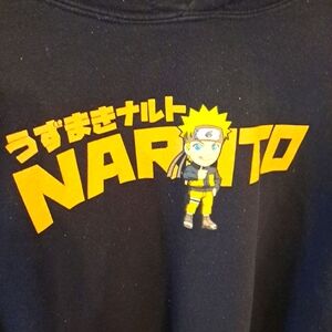 Naruto Shippuden Logo adult hoodie Black Sz L